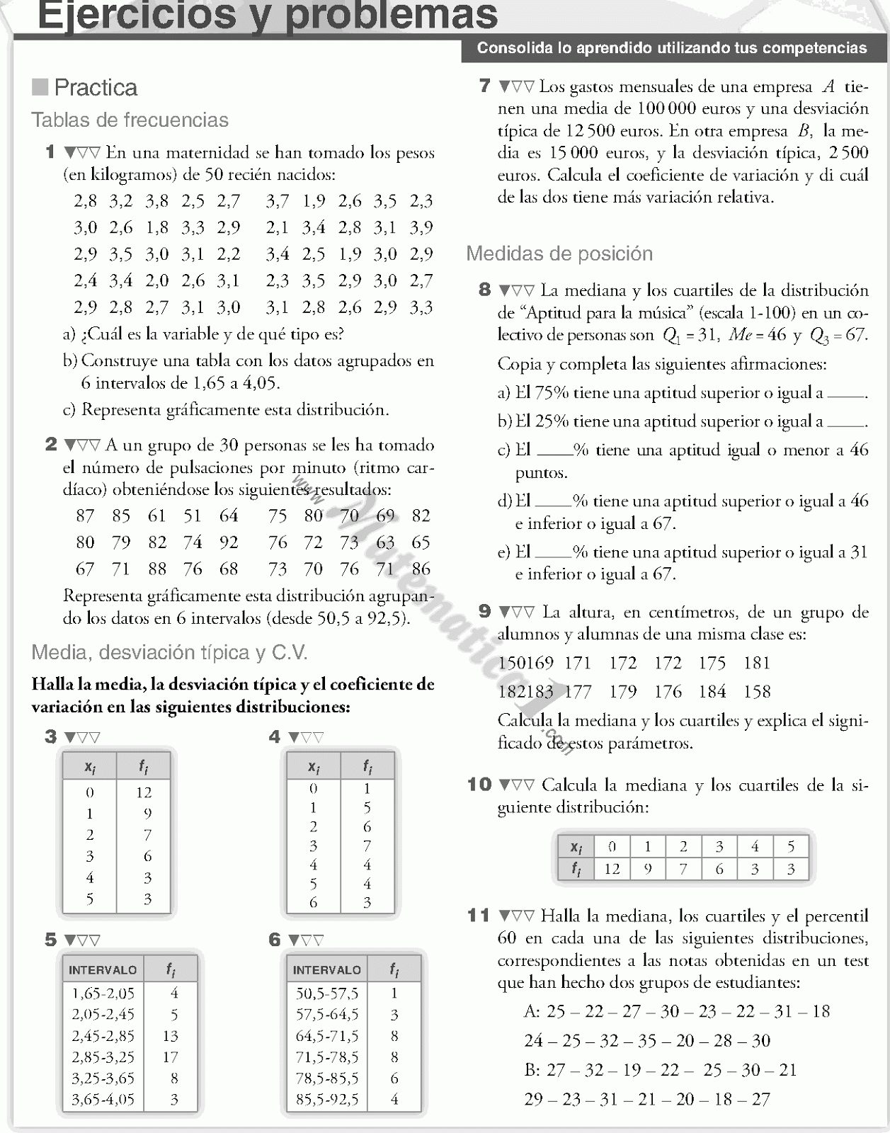 Ejercicios y problemas de estad stica I